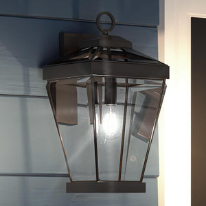 A gorgeous Urban Ambiance UQL1401 Casual Outdoor Wall Light with a beautiful clear glass shade.