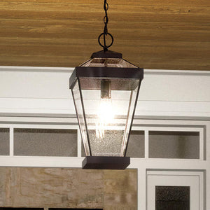 A gorgeous UQL1404 Casual Outdoor Pendant Light is hanging over a doorway.