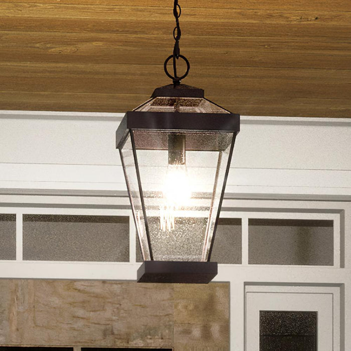 UQL1404 Casual Outdoor Pendant Light, 20"H x 10"W, Estate Bronze Finish, Bellingham Collection