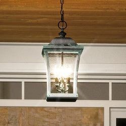 An Urban Ambiance UQL1423 Antique Outdoor Pendant Light, 20.5"H x 10"W, Olde Patina Finish from the Westland Collection, a gorgeous lighting fixture hanging from