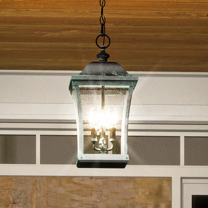 UQL1423 Antique Outdoor Pendant Light, 20.5"H x 10"W, Olde Patina Finish, Westland Collection