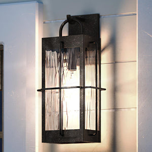 A beautiful UQL1463 Ultilitarian Outdoor Wall Light, 17.75"H x 7"W, with an Urban Bronze Finish from the luxurious Parma Collection by Urban Ambiance.