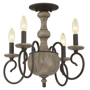 A UQL2151 French Country Semi-Flush Ceiling Light, 15.5