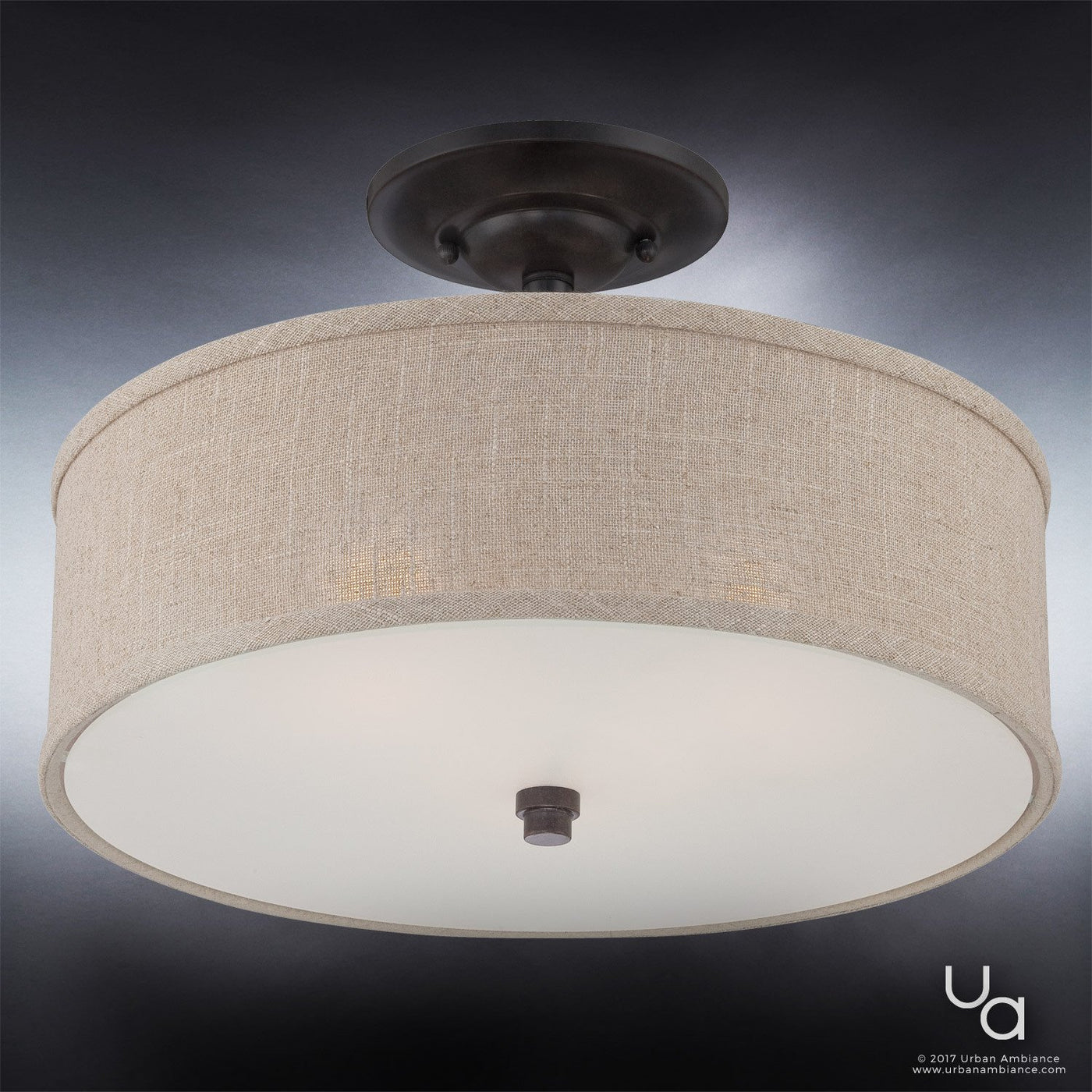 Luxury Modern Farmhouse Semi Flush Ceiling Light 12 H x 17 W Bronze Finish Dublin Collection UQL2231