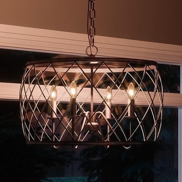 UQL2262 French Country Country Chandelier, 14.5"H x 21.5"W, Bronze Finish, York Collection