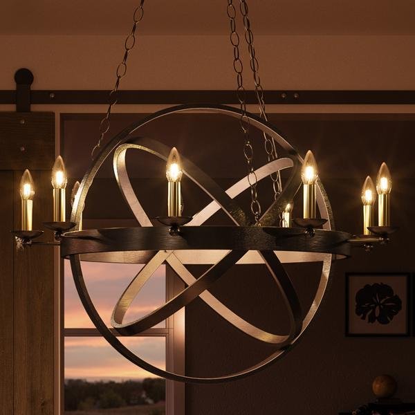 UQL2301 Vintage Chandelier, 43"H x 32"W, Estate Bronze Finish, Augusta Collection