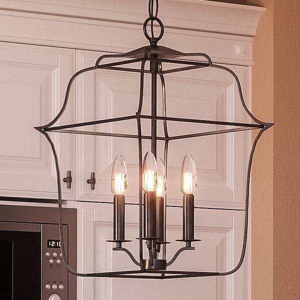 UQL2321 Colonial Chandelier, 20"H x 14"W, Vintage Black Finish, Savannah Collection