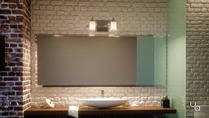 A luxury bathroom with a unique lighting fixture UQL2401 Modern Bathroom Vanity Light, 6