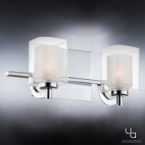 An Urban Ambiance bathroom lighting fixture with two UQL2401 Modern Bathroom Vanity Light, 6