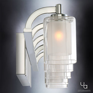 The Urban Ambiance UQL2407 Modern Bathroom Vanity Light from the Napa Collection features a polished chrome finish and dual frosted glass shades. Measuring 6″ high by 42″ wide, this contemporary fixture emits a soft, diffused glow thanks to its dual-layered glass design, enhancing modern bathroom spaces with gentle illumination.