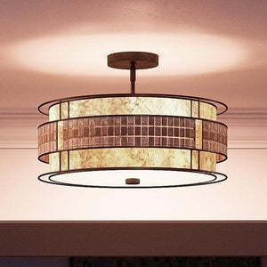 A gorgeous Urban Ambiance UQL2435 Art Deco lamp, with a copper revival finish and a glass shade.