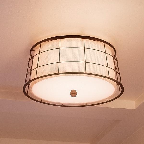 UQL2442 Craftsman Flush Ceiling Light, 9"H x 16"W, Dark Bronze Finish, Johannesburg Collection