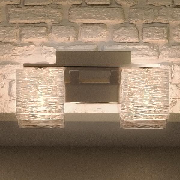 UQL2720 Modern Bathroom Light, 6.75"H x 15"W, Brushed Nickel Finish, San Diego Collection
