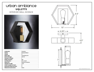 Urban Ambiance UQL2773 Industrial Wall Sconce, 8.75