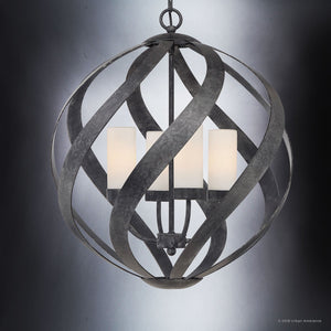 A beautiful UQL2781 Rustic Chandelier with a wrought iron design by Urban Ambiance.