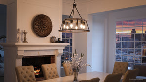 AyshwillDec Black Woven Pendant Light Boho Chandelier Light