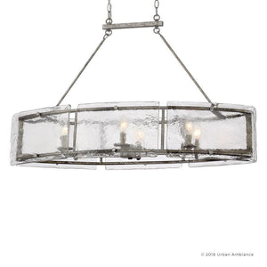 An UQL2870 Industrial Chandelier with a metal frame, offering a unique lighting fixture.