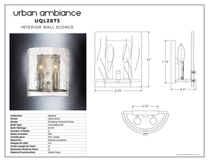 Industrial Wall Sconce, Urban Ambiance, Silver Etch Finish, Nantes Collection.