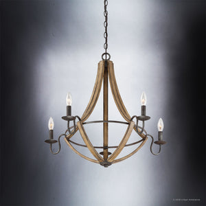 The Urban Ambiance UQL2960 XL Farmhouse Chandelier from the Swansea Collection features a 25