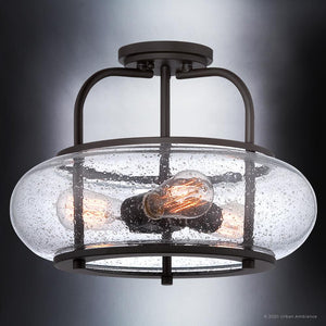 From Urban Ambiance's Clearwater Collection, the UQL3311 Utilitarian Ceiling Light features a 12