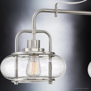 A gorgeous chandelier by Urban Ambiance, featuring two glass globes.