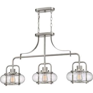 Brand Name: Urban Ambiance presents a gorgeous, unique lamp - the UQL3380 Utilitarian Chandelier from the Clearwater Collection with clear glass shades.