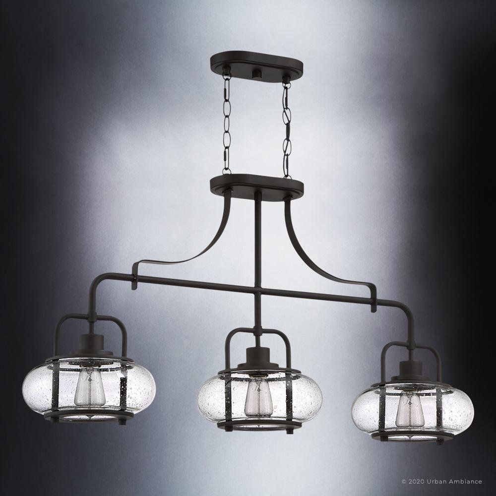 Urban Ambiance Luxury Utilitarian Chandelier, Large Size: 21.55 H x 38 W, with Coastal Style Elements, Black Bronze Finish, UQL3381 from The