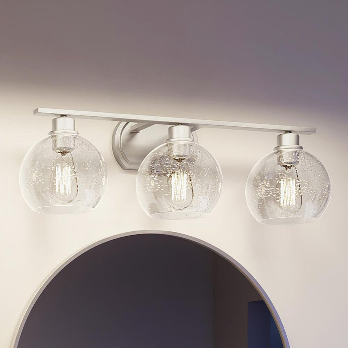 UQL3452 Utilitarian Bath Vanity Light, 8.5"H x 26.25"W, Brushed Nickel Finish, Waterbury Collection