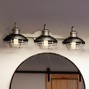 Three unique UQL3461 Industrial Chic Bath Vanity Lights.