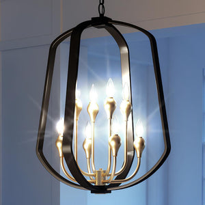 A gorgeous lighting fixture, the Urban Ambiance UQL3570 Transitional Chandelier, enhances any room with its Estate Bronze Finish in the Dearborn Collection.