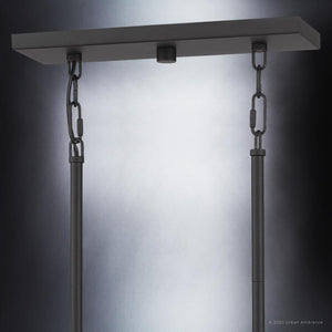 A beautiful UQL3630 Modern Farmhouse Chandelier with chains hanging from it.