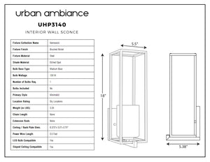 Urban Ambiance - UHP3140 Minimalist Wall Light, 18