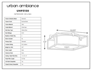 A diagram showing the dimensions of the beautiful UHP3150 Minimalist Ceiling Light, 5.5