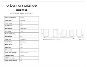 Urban Ambiance - UHP3191 Contemporary Bath Vanity Light, 7.75