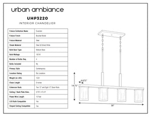 Unique Urban Ambiance - UHP3220 Contemporary Chandelier, 14.75
