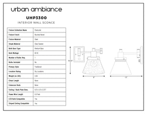 Urban Ambiance - UHP3300 Traditional Wall Light, 9.625