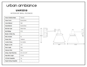 Gorgeous Urban Ambiance wall light with a brushed nickel finish.