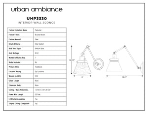 Urban ambiance - UHP3330 Traditional Wall Light, 14.375