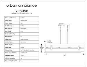 Unique and luxury Urban Ambiance - UHP3360 Modern Farmhouse Chandelier.
