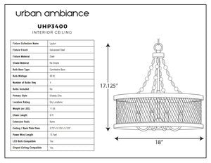 Beautiful and unique lighting fixture - UHP3400 Provincial Chandelier, 17.125