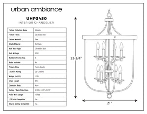 Urban Ambiance - UHP3450 French Country Chandelier, 33.75