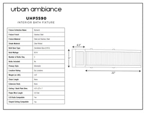 Urban Ambiance - UHP3590 Minimalist Bath Vanity Light is a beautiful and unique lighting fixture.