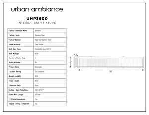 Urban Ambiance - UHP3600 Minimalist Bath Vanity Light, 5