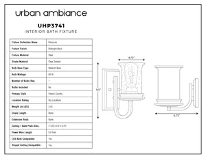 Urban Ambiance - UHP3741 French Country Bath Vanity Light, 9.5