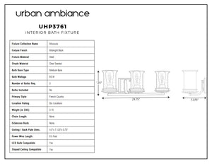Urban Ambiance - UHP3761 French Country Bath Vanity Light, 7.25