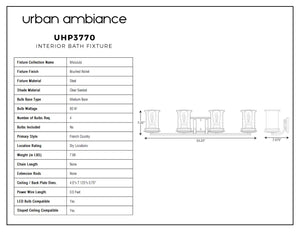 Urban Ambiance - UHP3770 French Country Bath Vanity Light, 7.25