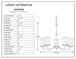 Urban Ambiance - UHP3781 French Country Chandelier, 21.125
