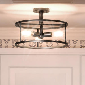 An Urban Ambiance UQL3171 Scandinavian Ceiling Light with a unique round shade.