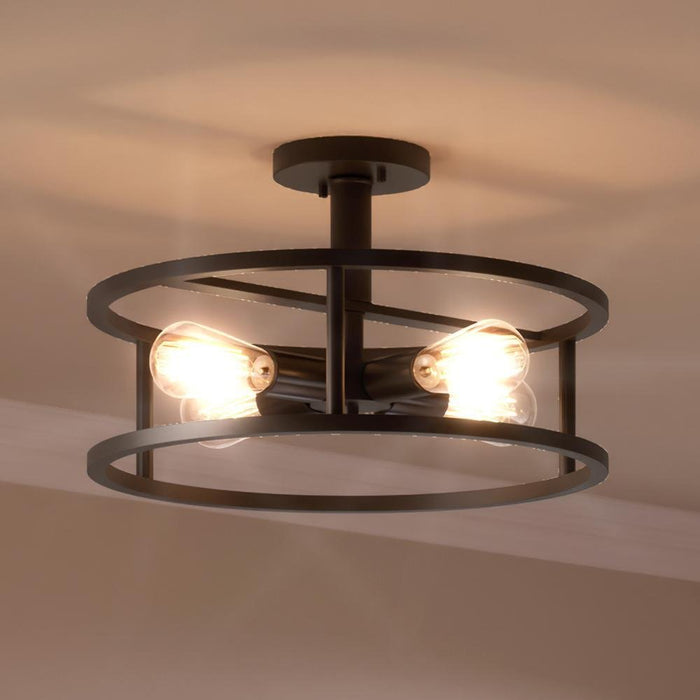 UQL3181 Scandinavian Ceiling Light, 10.5"H x 18"W, Estate Bronze Finish, Arvada Collection