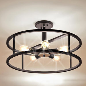 An Urban Ambiance UQL3191 Scandinavian Ceiling Light, 11.75"H x 20"W, Estate Bronze Finish, Arvada Collection with a unique design and four lights.